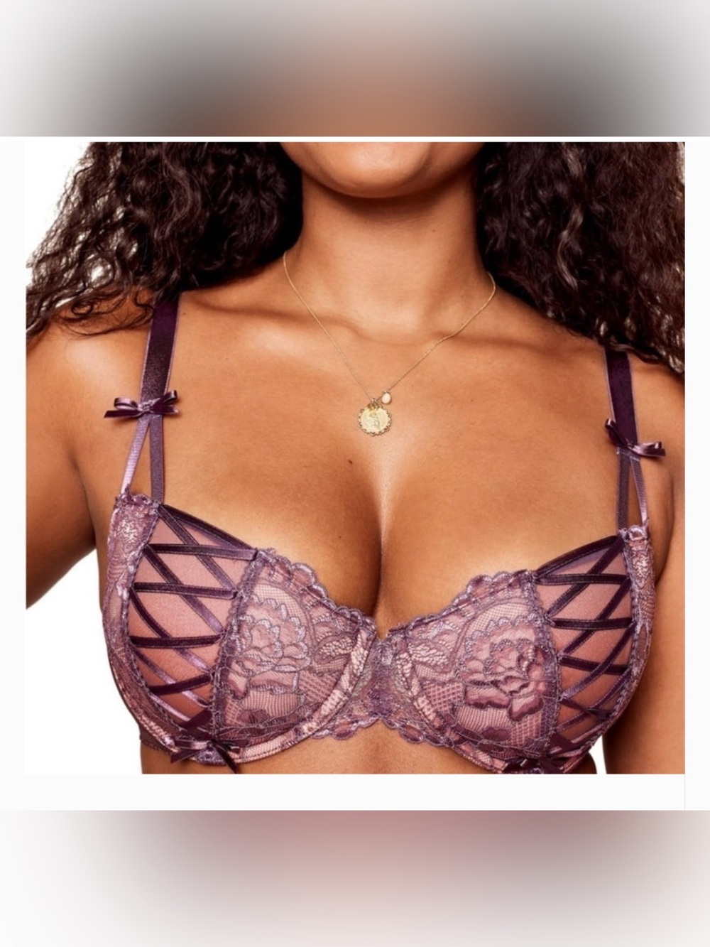 Adore Me Lavender Lace Push Up Bra